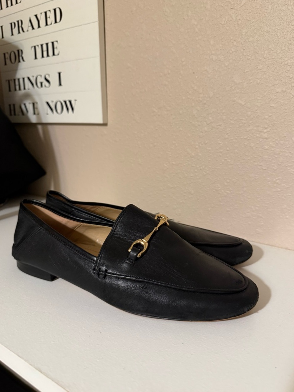 Coach Womens Haley Black Leather Horse Bit Slip-On Flat Loafer Shoes Size 8